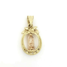 Load image into Gallery viewer, New 14k gold oval virgin Mary Guadalupe pendant charm fine gift jewelry 3.3g
