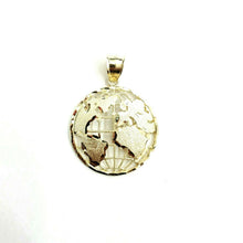 Load image into Gallery viewer, New 10k yellow gold round globe planet earth world map pendant jewelry 1.08" 3g
