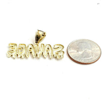 Load image into Gallery viewer, New 10k yellow Gold Savage Pendant charm diamond cut fine gift jewelry 3.3g
