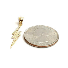 Load image into Gallery viewer, New 14k yellow gold lightning bolt pendant charm gift fine jewelry 0.6g
