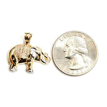 Load image into Gallery viewer, 14k multi tone Gold elephant Pendant charm unisex good luck fine jewelry 2.2g
