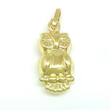 Load image into Gallery viewer, New 14k yellow gold 3D hollow owl full body pendant charm gift fine jewelry 1.5g
