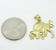 Load image into Gallery viewer, 10k yellow solid Gold taurus bull zodiac Pendant charm fine gift jewelry 2.2g
