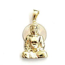 Load image into Gallery viewer, New 10k yellow gold buddha Buda Buddah pendant charm fine religious jewelry 6.5g
