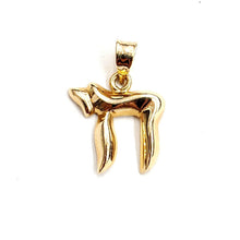 Load image into Gallery viewer, 14k yellow gold tiny chai Hay Jewish kabbalah pendant charm fine jewelry 1.3g

