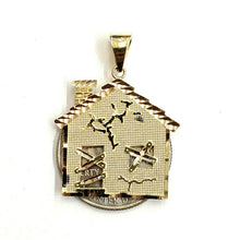 Load image into Gallery viewer, New 14k yellow gold trap house pendant charm diamond cut gift fine jewelry 3.2g
