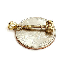 Load image into Gallery viewer, 14k Yellow Gold 3D judges gavel Auctioneer mallet Hammer Pendant jewelry 1.7g

