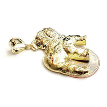 Load image into Gallery viewer, 10k yellow Gold bulldog full body Pendant charm diamond cut fine jewelry 6.5g

