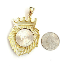 Load image into Gallery viewer, 10k yellow Gold lion head face crown Leo zodiac Pendant charm fine jewelry 12.3g
