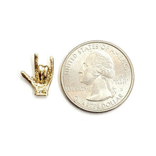 Load image into Gallery viewer, New 14K Yellow Gold 3D Hand Sign I Love You Charm pendant love fine jewelry 1g

