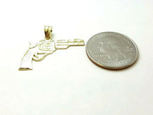 Load image into Gallery viewer, New 10k yellow solid Gold handgun pistol Pendant charm fine gift jewelry 1.3g
