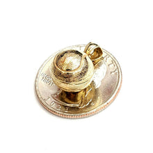 Load image into Gallery viewer, 14k yellow Gold basketball 3D ball Pendant charm fine sport jewelry unisex 3.2g
