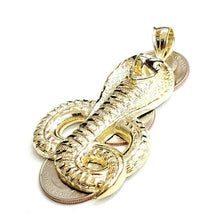 Load image into Gallery viewer, New 10k yellow gold cobra snake reptile Pendant charm gift fine jewelry 11.9g
