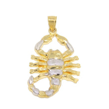 Load image into Gallery viewer, New 14k two tone gold scorpion full body pendant charm fine gift jewelry 2.5g

