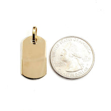 Load image into Gallery viewer, 10k yellow Gold solid dog tag Pendant charm shiny gift fine jewelry 3.5g

