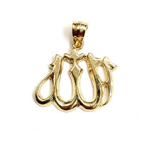 Load image into Gallery viewer, New 14K Yellow Gold Allah Islamic God Pendant Charm religious fine jewelry 2.4g
