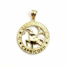 Load image into Gallery viewer, 14k yellow Gold round Capricorn Sea Goat zodiac Pendant charm fine jewelry 2.6g
