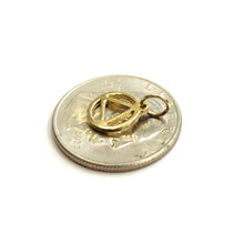 Load image into Gallery viewer, 14k yellow Gold Tiny Alcoholics Anonymous circle triangle AA Symbol Pendant 0.7g
