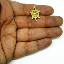 Load image into Gallery viewer, New 14k multi color gold turtle full body pendant charm gift fine jewelry 2.9g
