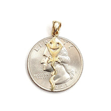 Load image into Gallery viewer, New 14k yellow Gold tiny kite for kids Pendant charm gift fine jewelry 0.6g

