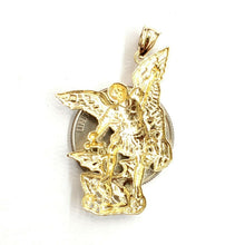 Load image into Gallery viewer, New 14k yellow gold saint Michael pendant charm fine religious gift jewelry 4.5g
