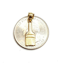 Load image into Gallery viewer, New 14k Yellow Gold paint brush Pendant charm painting tool fine jewelry 1.2g
