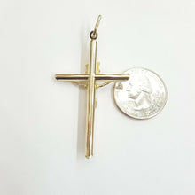 Load image into Gallery viewer, New 10k yellow gold hollow cross Jesus pendant charm fine jewelry religious 4.3g
