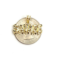 Load image into Gallery viewer, New 10k yellow Gold Savage Pendant charm diamond cut fine gift jewelry 1.3g
