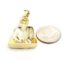 Load image into Gallery viewer, New 10k yellow gold buddha Buda Buddah pendant charm fine religious jewelry 6.5g
