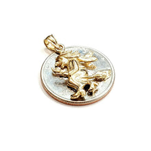 Load image into Gallery viewer, New 14k yellow Gold solid Witch on Broom Pendant charm Gift fine jewelry 2.7g
