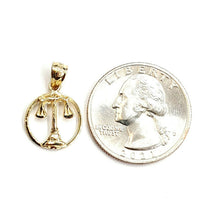 Load image into Gallery viewer, New 14k yellow Gold tiny libra zodiac sign round Pendant charm fine jewelry 1.2g
