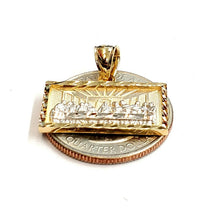 Load image into Gallery viewer, 14k two tone gold last supper pendant charm diamond cut fine gift jewelry 2.4g
