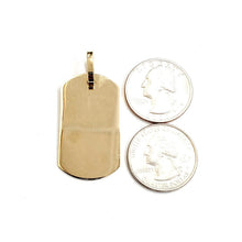 Load image into Gallery viewer, New 10k yellow Gold solid dog tag Pendant charm shiny gift fine jewelry 8.6g
