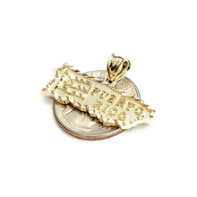 Load image into Gallery viewer, New 10k yellow gold Puerto Rico outline map pendant charm gift fine jewelry 2.6g
