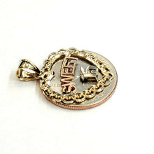 Load image into Gallery viewer, 14k tri color Gold heart sweet 15 años 15 years Pendant charm fine jewelry 2.1g
