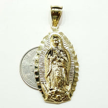 Load image into Gallery viewer, 10k gold virgin Mary Guadalupe pendant charm gift fine religious jewelry 5.3g
