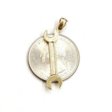 Load image into Gallery viewer, New 14k Yellow Gold 3D Wrench Pendant charm mechanics tool fine jewelry 1.9g
