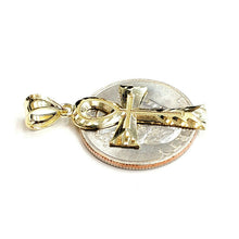 Load image into Gallery viewer, 10k yellow gold Egyptian ankh cross pendant charm fine religious jewelry 1.6g
