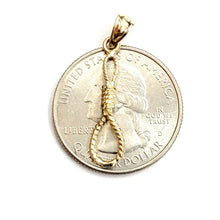 Load image into Gallery viewer, New 14k yellow Gold Noose rope 3D Pendant charm fine jewelry gift unisex 0.9g
