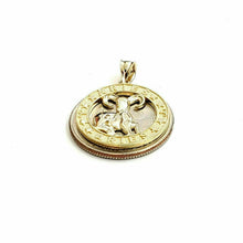 Load image into Gallery viewer, 10k yellow solid Gold round Ram Aries Zodiac Sign Pendant fine jewelry 2.4g
