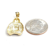 Load image into Gallery viewer, 10k two tone gold buddha Buda Buddah pendant charm religious fine jewelry 2.5g
