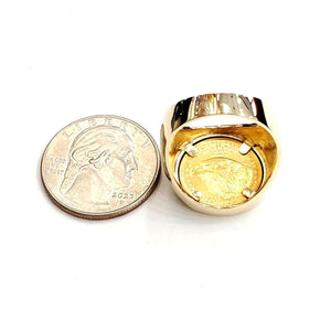 14K Gold plain men's coin ring size 10 13.5g 5 dollars 1/10 oz 22k American eagle