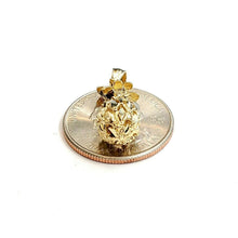 Load image into Gallery viewer, 14k yellow gold pineapple 3D diamond cut fruit pendant charm fine jewelry 2.7g
