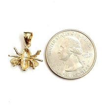 Load image into Gallery viewer, 14k yellow Gold solid honey bee 3D Pendant charm gift fine jewelry 1.5g
