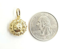 Load image into Gallery viewer, 14k yellow gold hollow sun sol pendant charm gift fine jewelry 0.55" 1.4g
