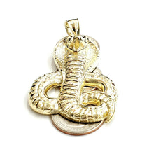 Load image into Gallery viewer, New 10k yellow gold cobra snake reptile Pendant charm gift fine jewelry 11.9g
