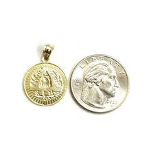 Load image into Gallery viewer, 10k yellow gold round virgin Caridad del Cobre pendant fine jewelry 0.69" 1.6g
