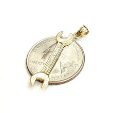 Load image into Gallery viewer, New 14k Yellow Gold 3D Wrench Pendant charm mechanics tool fine jewelry 1.9g
