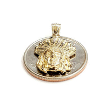 Load image into Gallery viewer, New 14k solid yellow Gold Chief face head Pendant fine jewelry 2.6g
