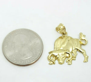 10k yellow solid Gold taurus bull zodiac Pendant charm fine gift jewelry 1.9g